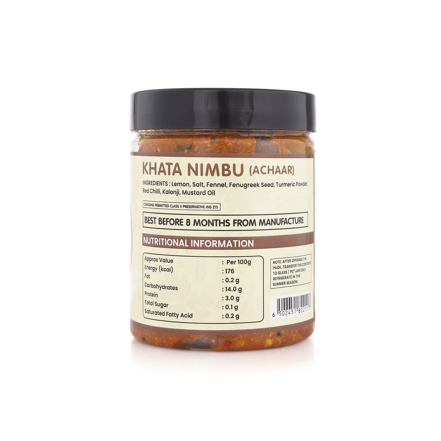 Khatta Nimbu Achaar (Tangy Lemon)
