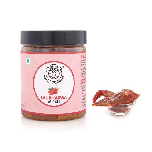 Lal Bharwa Mirch Achaar (Red Stuffed Chilly Pickle)